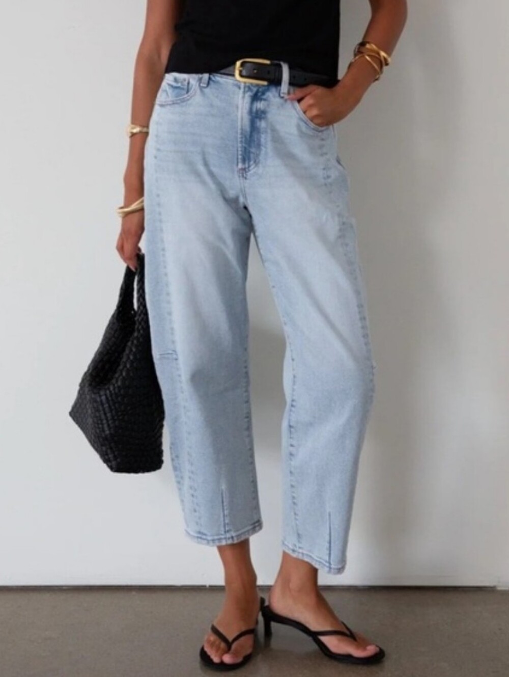 Pistola Eli Arched Barrel Leg Jeans Arched Relaxed Fit Sun Kissed Blue Size 27